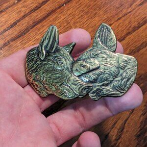 1978 Vintage Metal Belt Buckle: Swine Design GREAT AMERICAN BUCKLE CO USA